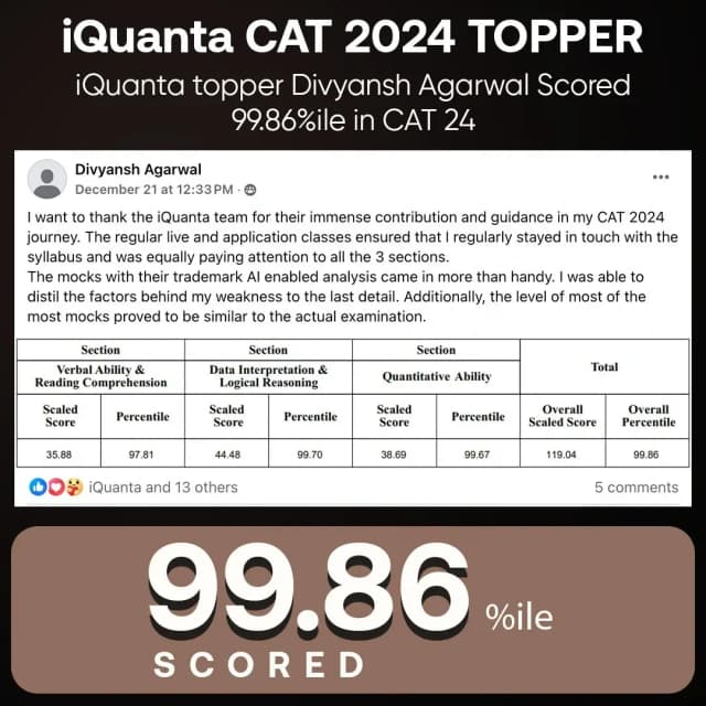 CAT 2024 Topper 7
