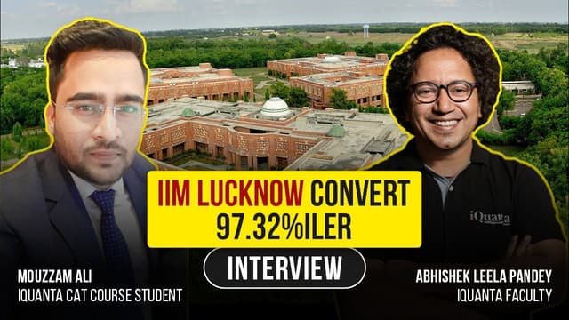 IIM Lucknow Convert Mouzzam Ali on Scoring 97.32%ile in CAT Along With Job